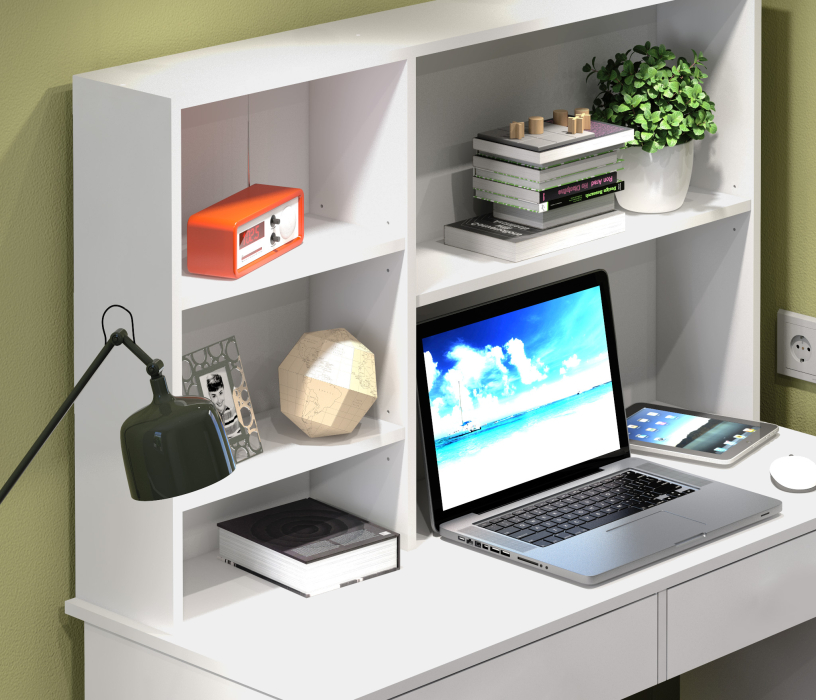 Прямые компьютерные столы, Терра СБ-3213 Стол Белый механизм открывания push