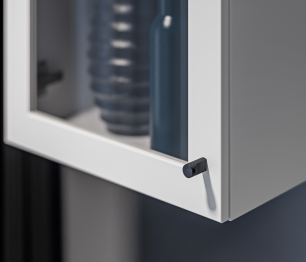 Твин СБ-3383 Полка Белая с фасадом со стеклом