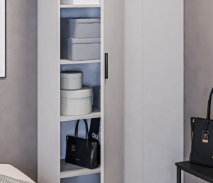 Шкаф приставной Милан СБ-3258 Серый/МДФ Светло серый