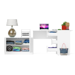 Тумба широкая Мори 900 и угловой стол компьютерный Мори правый