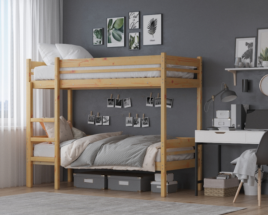 Кровати двухъярусные, Детская двухъярусная кровать Дональд 80х190