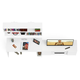 Широкая тумба Мори 1200 с письменным столом 1200.1 и полкой 