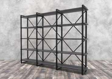 Стеллаж Айсберг Лофт 240х182-4 черный