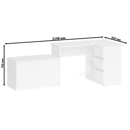 Тумба широкая Мори 900 и угловой стол компьютерный Мори правый