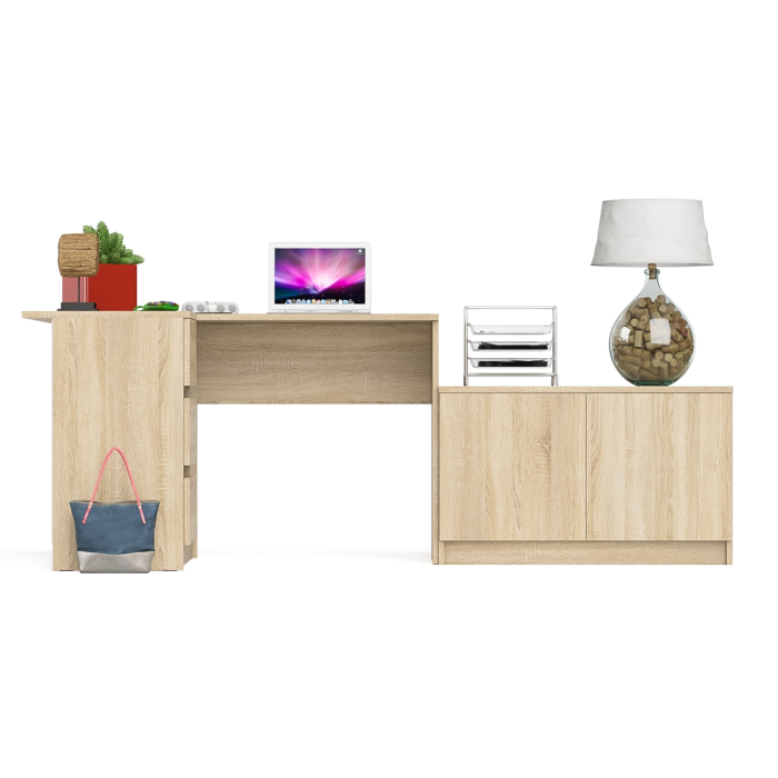 Угловые, Компьютерный угловой стол левое исполнение с широкой тумбой Мори МА-900