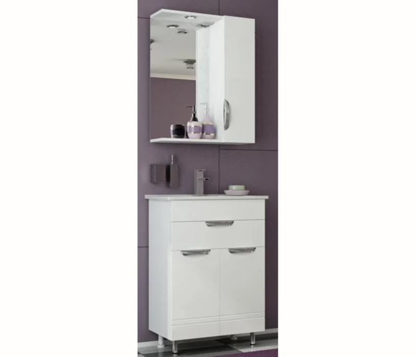 Зеркала для ванных комнат, Шкаф-зеркало  Francesca Avanti Доминго 50 белый правый