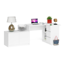 Тумба широкая Мори 900 и угловой стол компьютерный Мори правый