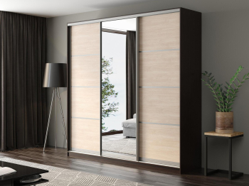 Шкаф-купе Айсберг 240 ВЕНГЕ (шамони светлый/зеркало)