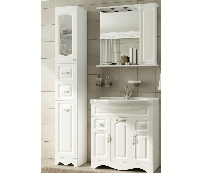 Зеркала для ванных комнат, Шкаф-зеркало Francesca Avanti Империя 75 белый правый