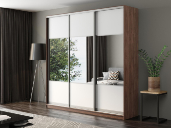 Шкаф-купе Айсберг 240 ШАМОНИ ТЕМНЫЙ (белый/комбинированный)