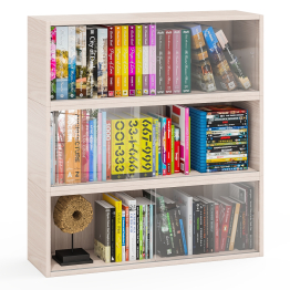 Три книжные полки КН1 со стеклянными сдвижными дверками