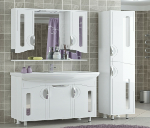 Тумба с раковиной Francesca Avanti  Инфинити 80 белый (3 двери, ум. Балтика 80)