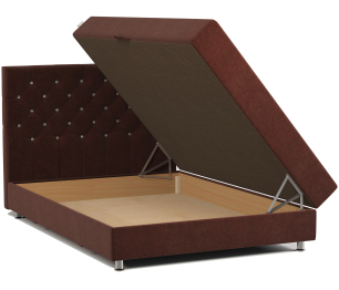 Кровать тахта односпальная с подъемным механизмом и матрасом Шармэль Люкс 90, велюр