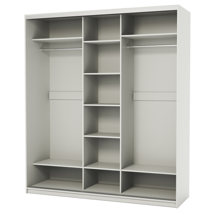 Шкафы-купе, Шкаф-купе 3-х дв. Премиум с полками и со штангами 220х60х220