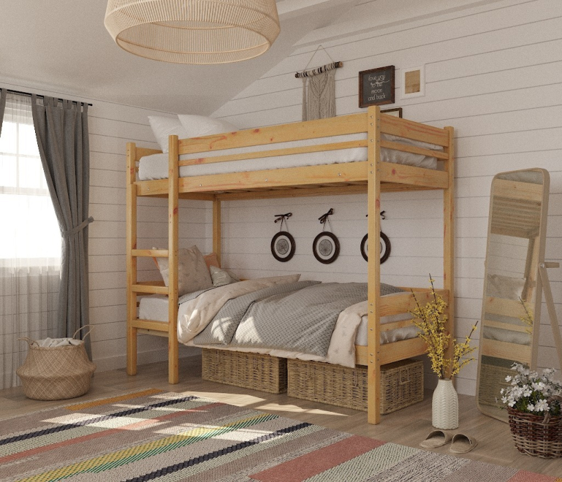 Кровати двухъярусные, Детская двухъярусная кровать Дональд 80х190