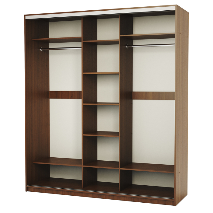 Шкафы-купе, Шкаф-купе 3-х дв. Премиум с полками и со штангами 220х60х220