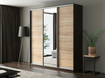 Шкаф-купе Айсберг 220 ВЕНГЕ (сонома/зеркало)