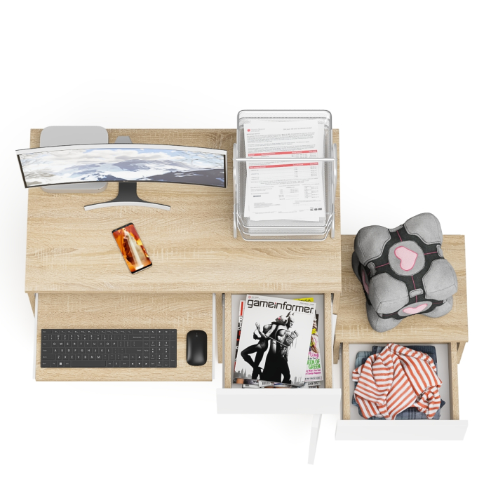 Прямые компьютерные столы, Компьютерный стол МС-1 правый с тумбой Мори