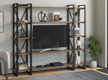 Стеллаж Айсберг Лофт 200х182-4 v4 черный