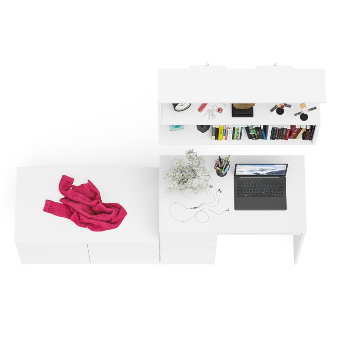 Прямые компьютерные столы, Тумба с дверками МА900 с компьютерным столом МС-6 левым и полкой 900