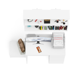 Стол компьютерный МС-1 правый с тумбой 400 и полкой Мори