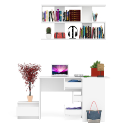 Стол угловой компьютерный МС-16 Мори правый с полкой верхней на 1200 и тумбой ТМП400