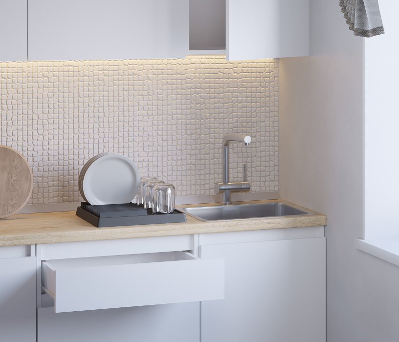 Кухонные гарнитуры, Кухонный гарнитур Леон прямой 150 см, белый