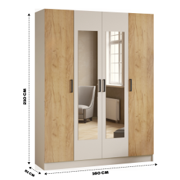 Шкаф комбинированный Ларс 1600 (с зеркалом)