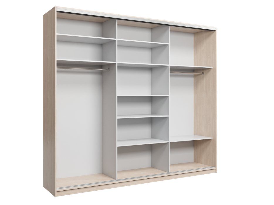 Шкафы-купе, Шкаф-купе Айсберг 270 ШАМОНИ ТЕМНЫЙ (шамони светлый/зеркало)