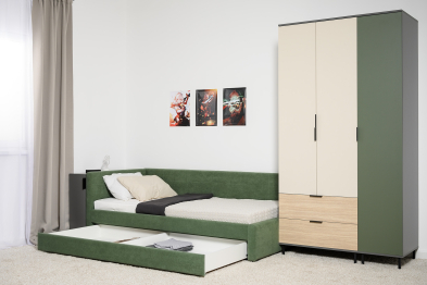 Шкаф-пенал Марвэл 16.316.01, темно-серый, дымчатый зеленый