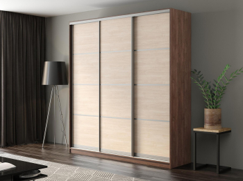 Шкаф-купе Айсберг 220 ШАМОНИ ТЕМНЫЙ (шамони светлый/глухой)