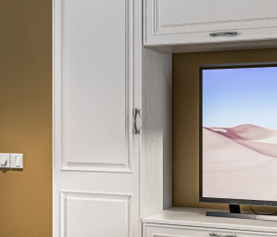 Гостиная Гранд / Ливерпуль Дуб Приморский Белый/МДФ Классика Светлый