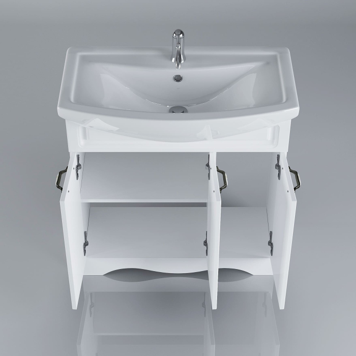 Тумбы с раковиной для ванны, Тумба с раковиной Francesca Avanti Империя 80 с 3 дверцами белый (ум. Балтика 80)