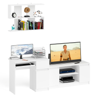 Прямые компьютерные столы, Однотумбовый компьютерный стол Мори МС-1 правый с тумбой МТВ1200.1 и открытой полкой на 900