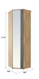 Шкаф угловой Эмилия ЭЛ-14К с зеркалом