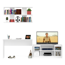 Широкая тумба Мори 1200 с письменным столом 1200.1 и полкой 