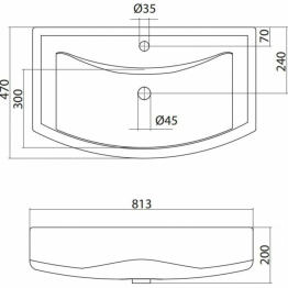 Тумба с раковиной Francesca Avanti  Инфинити 80 белый (3 двери, ум. Балтика 80)