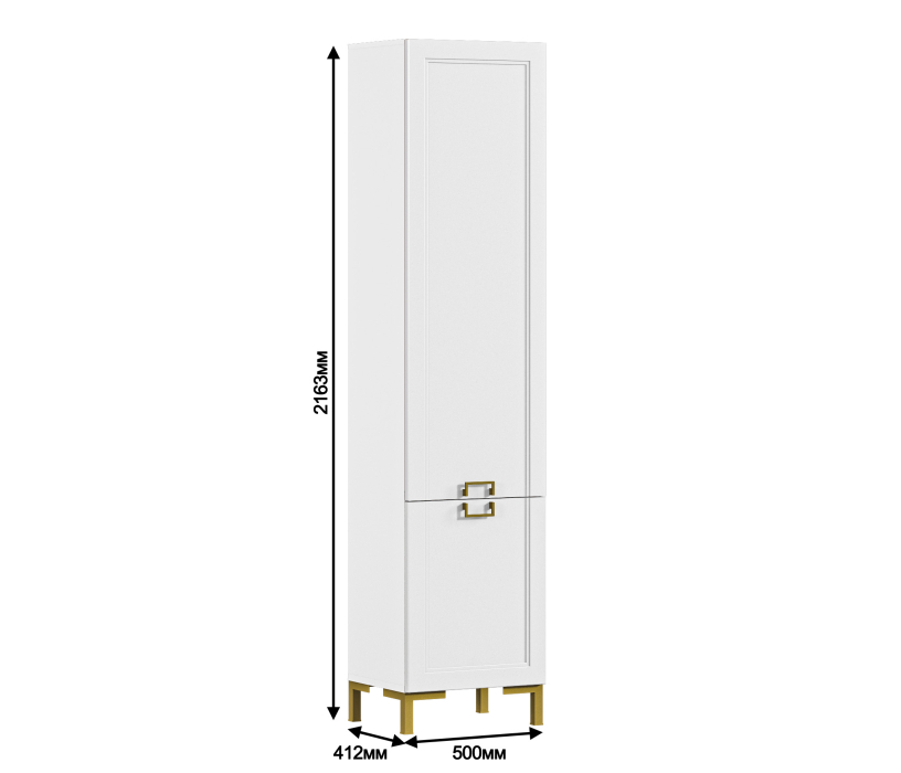 Шкафы пеналы, Шкаф-пенал Ассоль СБ-3430 Белый/МДФ Белый