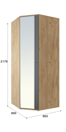 Шкаф угловой Эмилия ЭЛ-17К с зеркалом