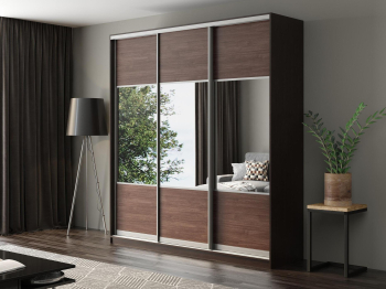 Шкаф-купе Айсберг 220 ВЕНГЕ (шамони темный/комбинированный)