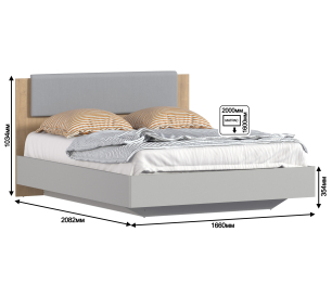 Кровать Милан СБ-3269/1 с подъемным механизмом с матрасом Тропикана-Боннет плюс 1600*2000